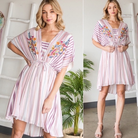 Mauve Pink Striped Dress - Picture 5 of 5